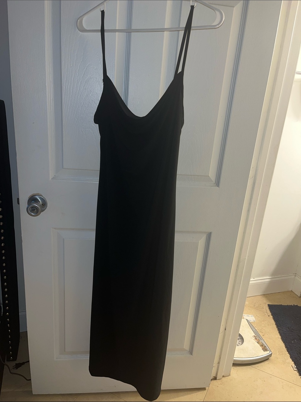 bebe Black Cowl Neck Slip Midi Dress